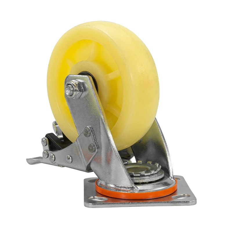 6 inch heavy duty nylon caster 300kg load duoble bearing  Roller Swivel Industrial  Foldable Platform caster wheels