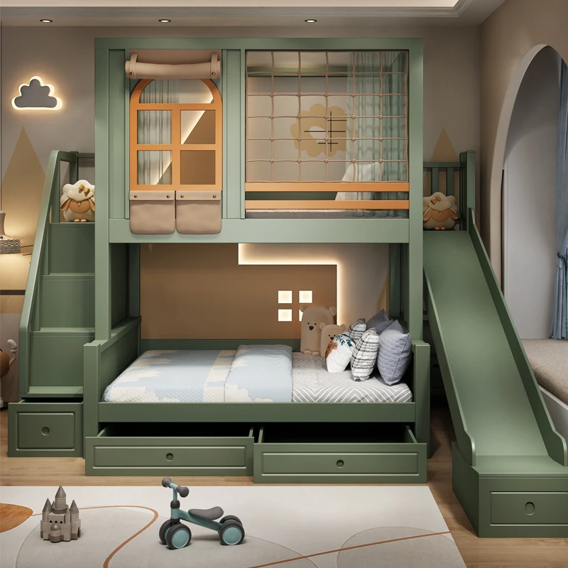 Children's bed boy up and down All solid wood two-layer upper and lower bunk Princess Castle Tree House