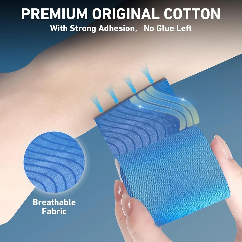 10 قطع من شريط علم الحركة للركبتين، مقاوم للماء ومرن، شريط ركبة مسامي، شريط رياضي يوفر دعمًا وثباتًا لـ Ru #2