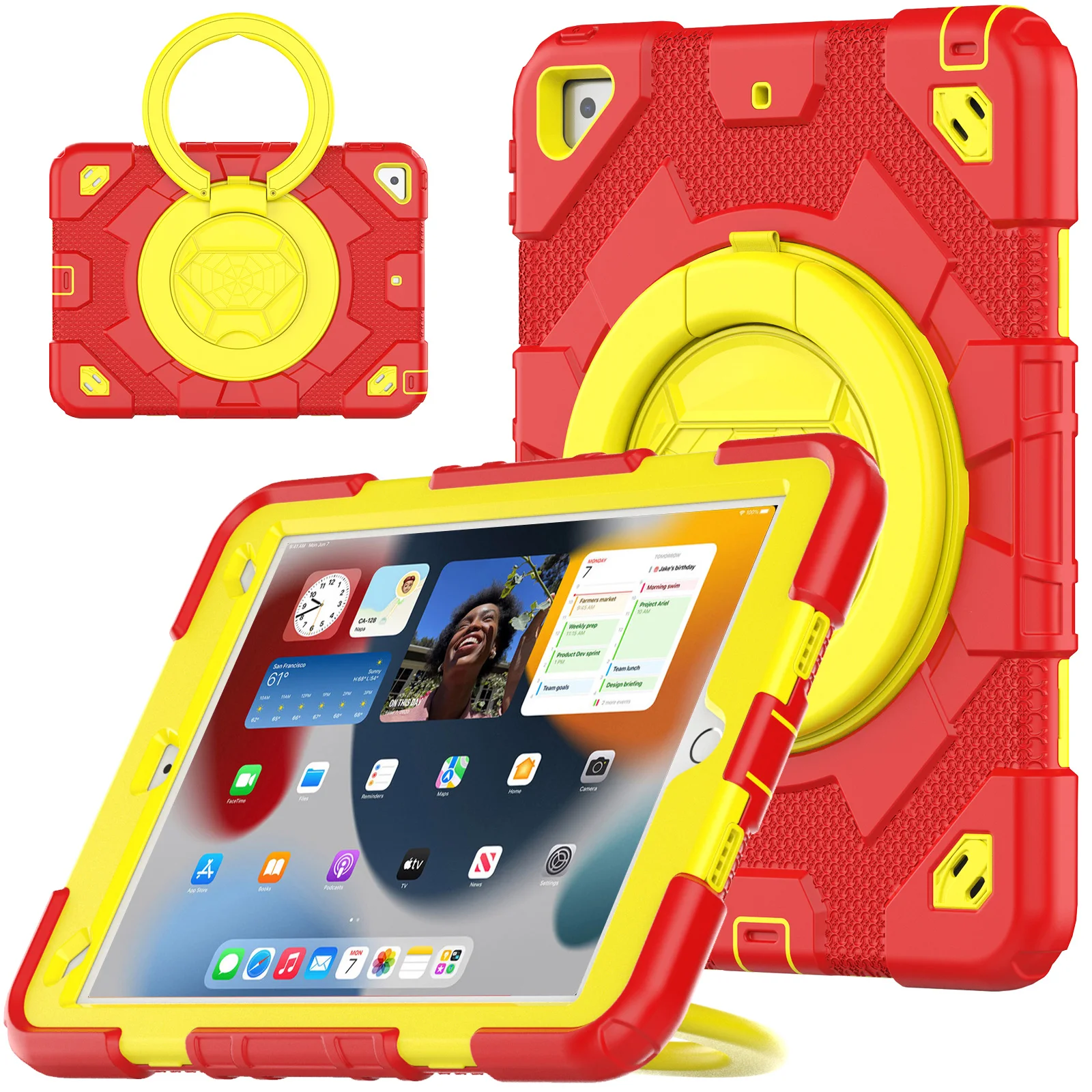 

Handle Grip Case Universal For iPad 10.2 2019 2020 2021 7th 8th 9th Gen. Air 3 Pro 10.5 360 Rotating Stand Kids Cover Neck Strap