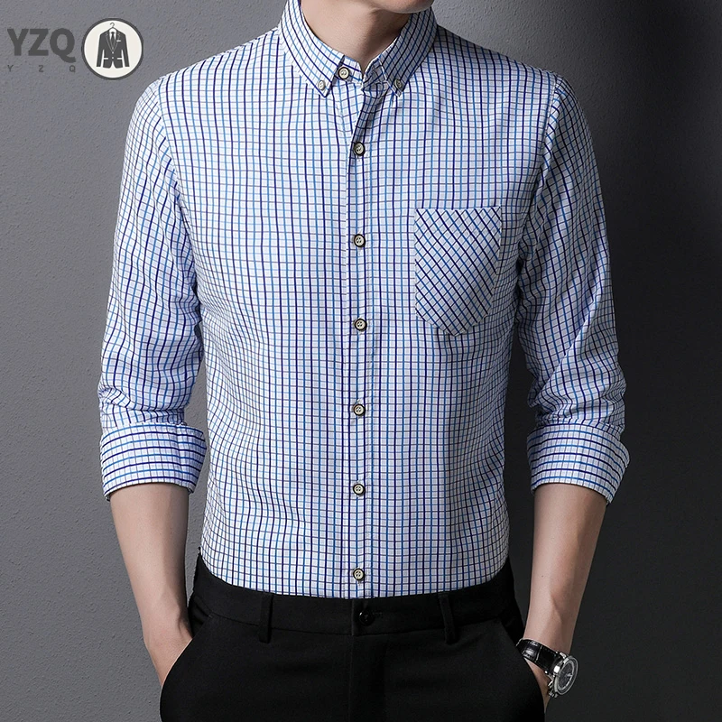 New Men\'s Casual Striped Long Sleeved Lapel Shirt for Summer Fashion Comfort No Ironing Wrinkle Resistant Top