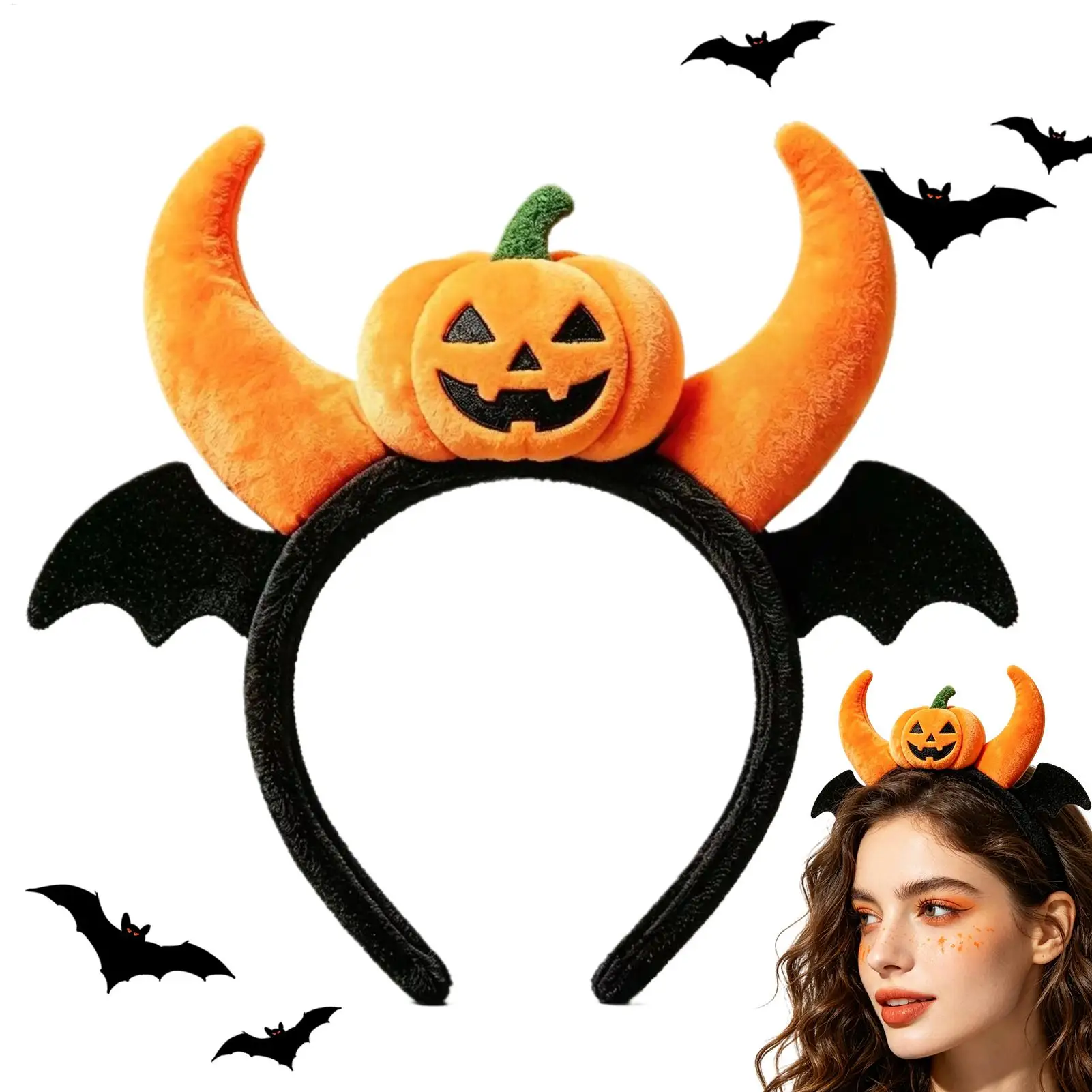 Pumpkin Headbands Halloween Costume Headband Pumpkin Decor Hair Band for Party Cosplay Accessories Halloween Photo props