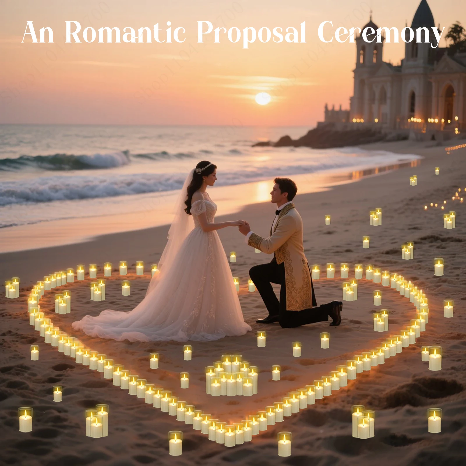 10-240Pcs LED Flameless Candles Wedding Acrylic Cup Candles Flickering Pillar Candles Wedding Concert Decor with Battery Powered - Image 2