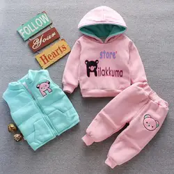 2023 New pattern Autumn and winter Baby Girls Clothes Set printing fashion Hoodied Suit Children Cardigan Keep warm Suit 0-5Y