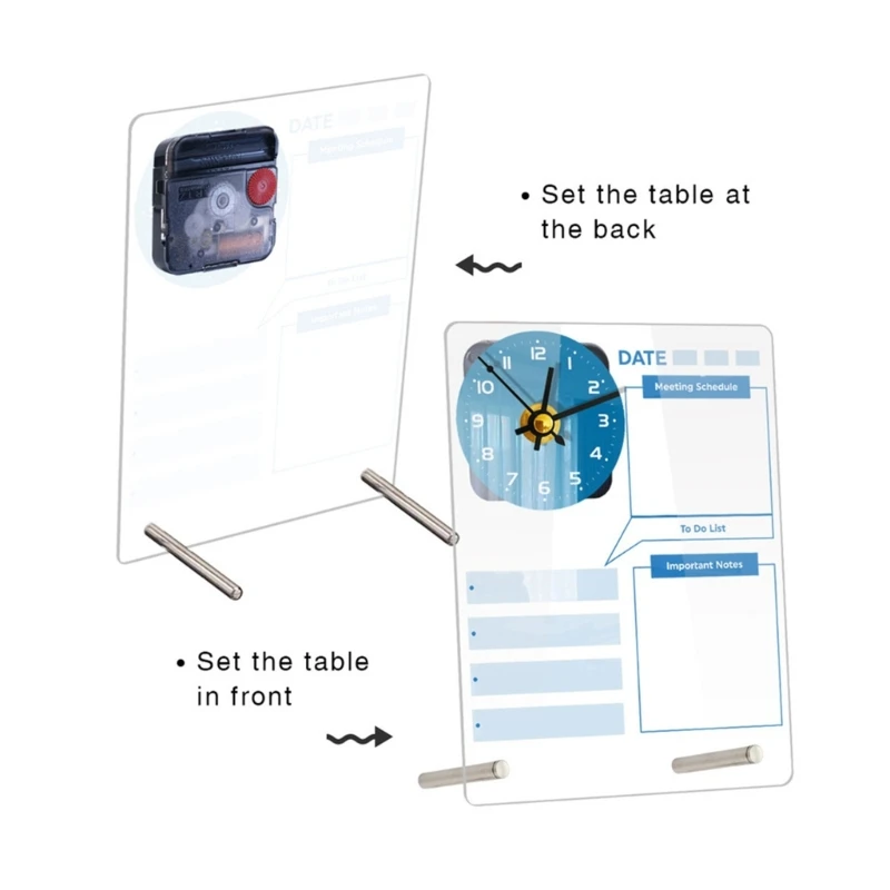 Настольная акриловая доска-еженедельник с часами, прозрачная акриловая доска для заметок K1KF