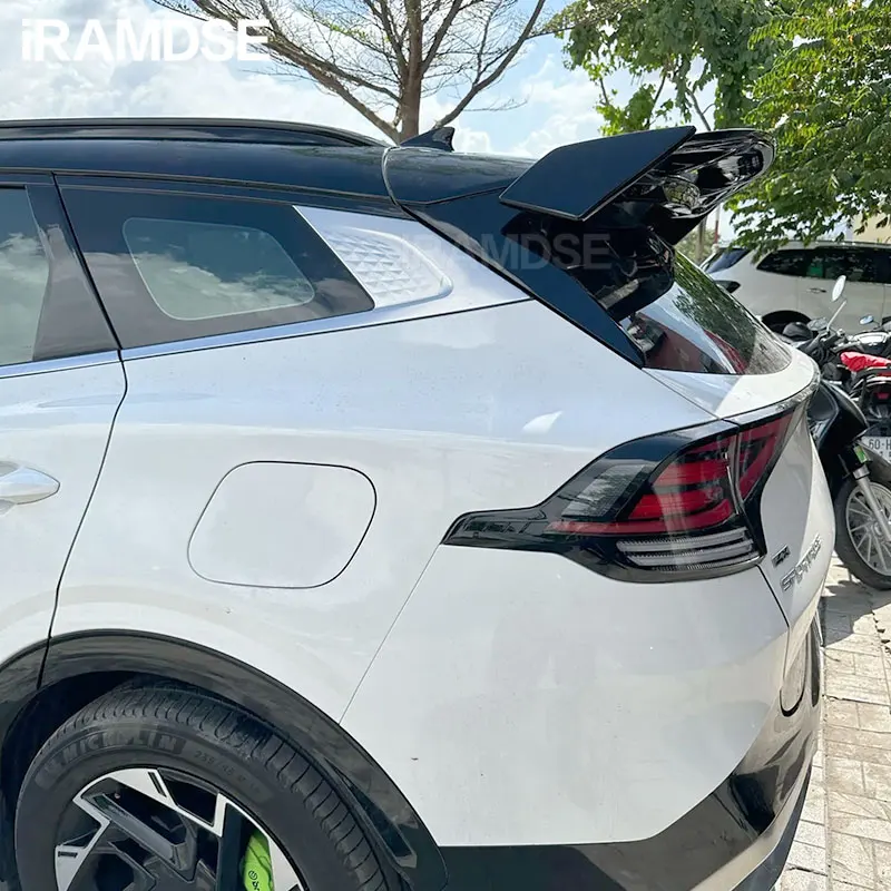 Glossy Black Spoiler for Kia Sportage 2011-2023 Year Carbon Paint Rear Windshield Wing Type TE Trunk ABS Accessories