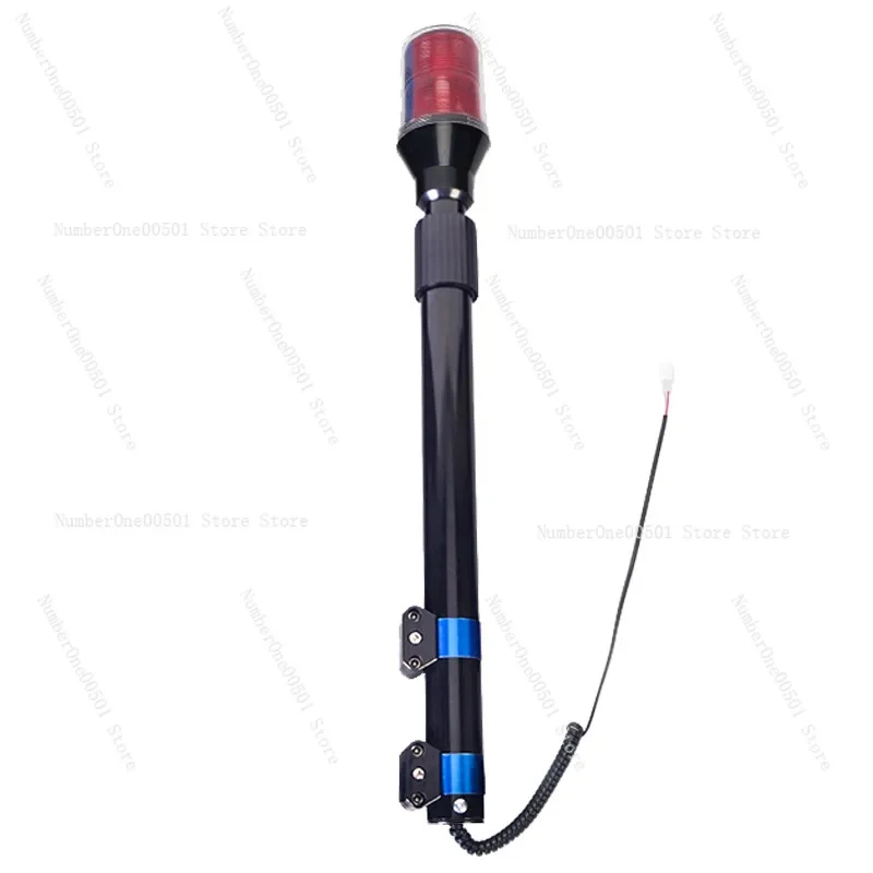 12V 24V LED Rear Long Pole Warning For Patrol Motorcycle Red Blue Flash Strobe Siren Light Security Use