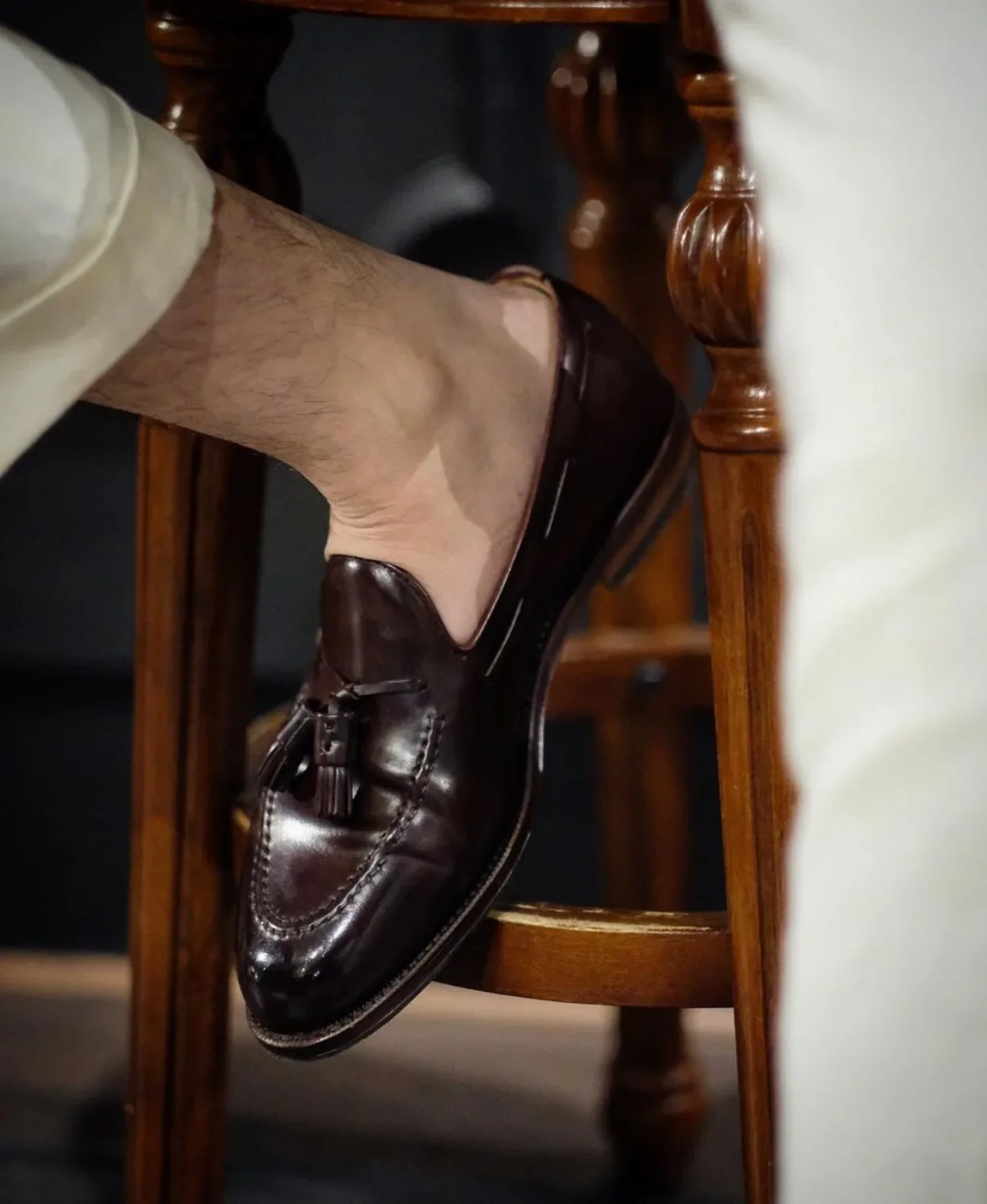 Luxury Classic Style Tasseled Cow Leather Set Foot  Men's Loafers