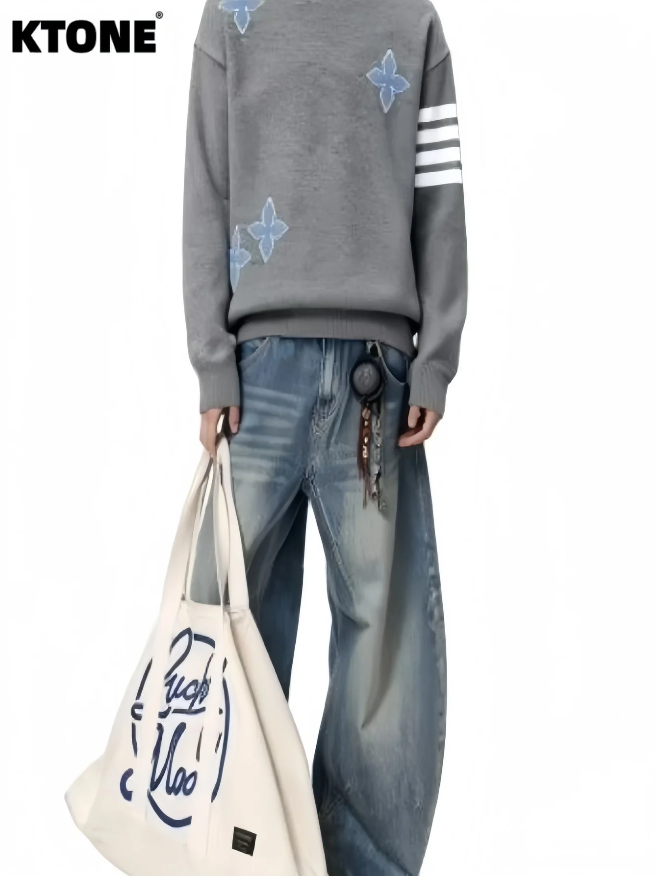 

Джинсы в стиле стритвир, унисекс, синие, свободного кроя, без декора, в стиле Y2K, без аксессуаров и ремней.