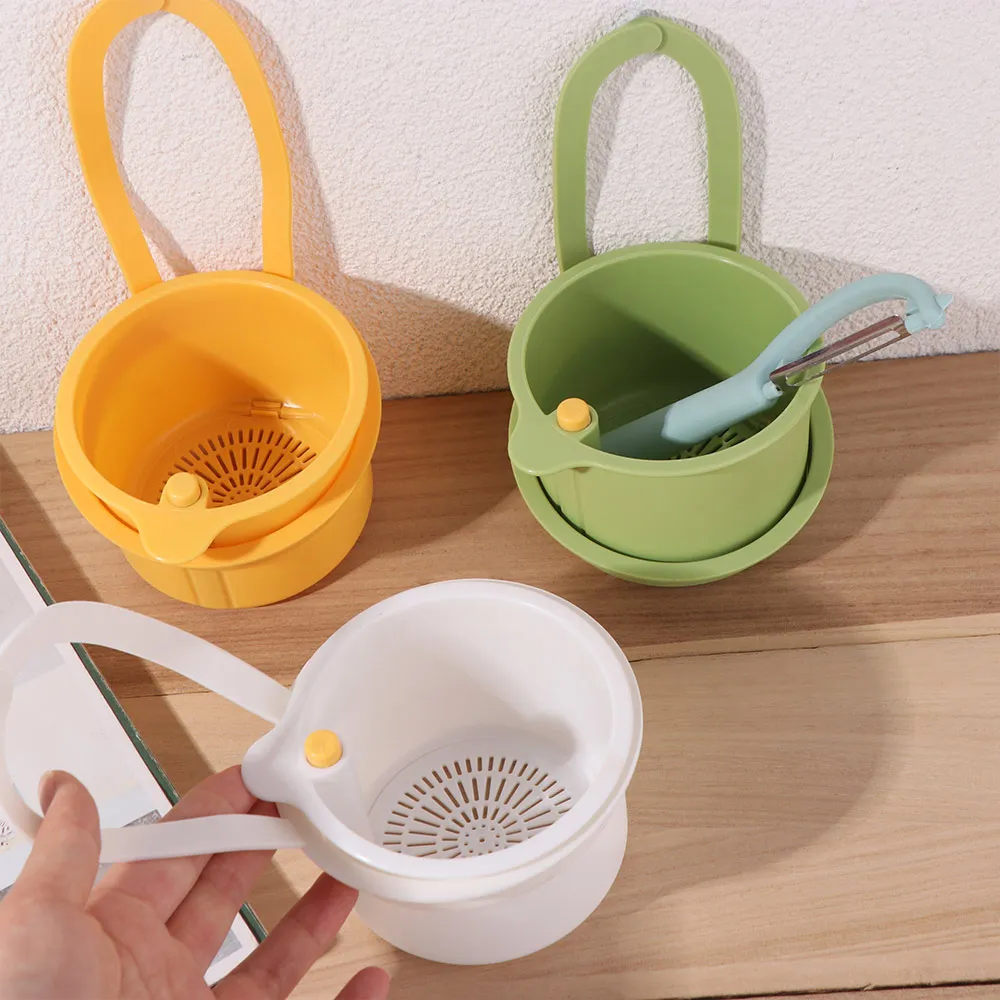 Creative Sink Hanging Strainer Basket Openable Bottom Cover Detachable Kitchen Garbage Filter Multifunctional Quickly Drain