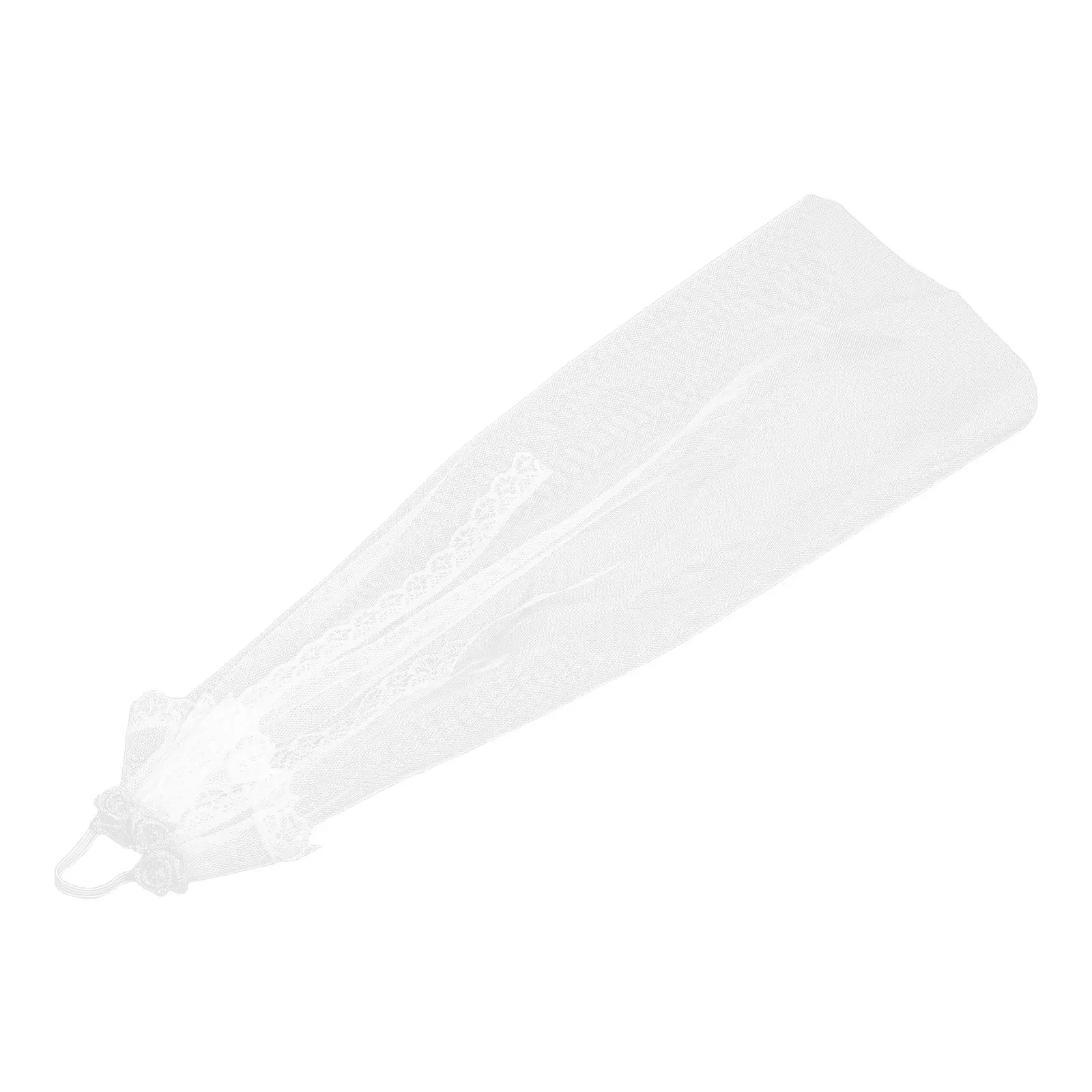 

White Lace Bridal Veil Tulle Headpiece Wedding Accessory Miniature Bride Hairpiece for Photography Wedding Headpiece for