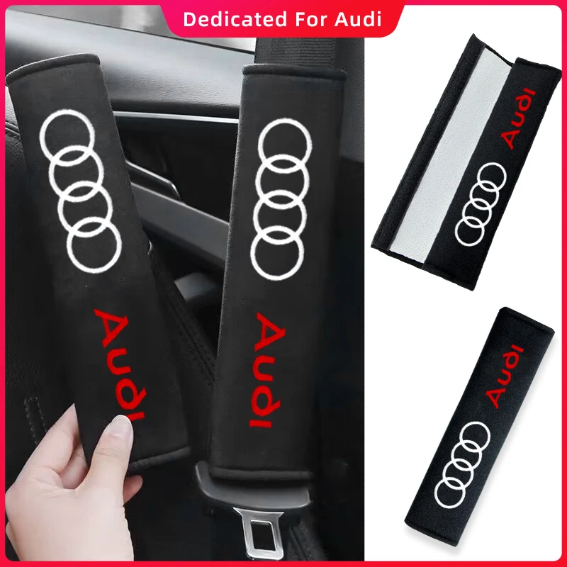 Funda de ante para cinturón de seguridad de coche, Protector de cojín peludo, protección de hombro para AUDI A3, A4, A5, A7, A8, Q3, Q5, Q7, S3, S4,
