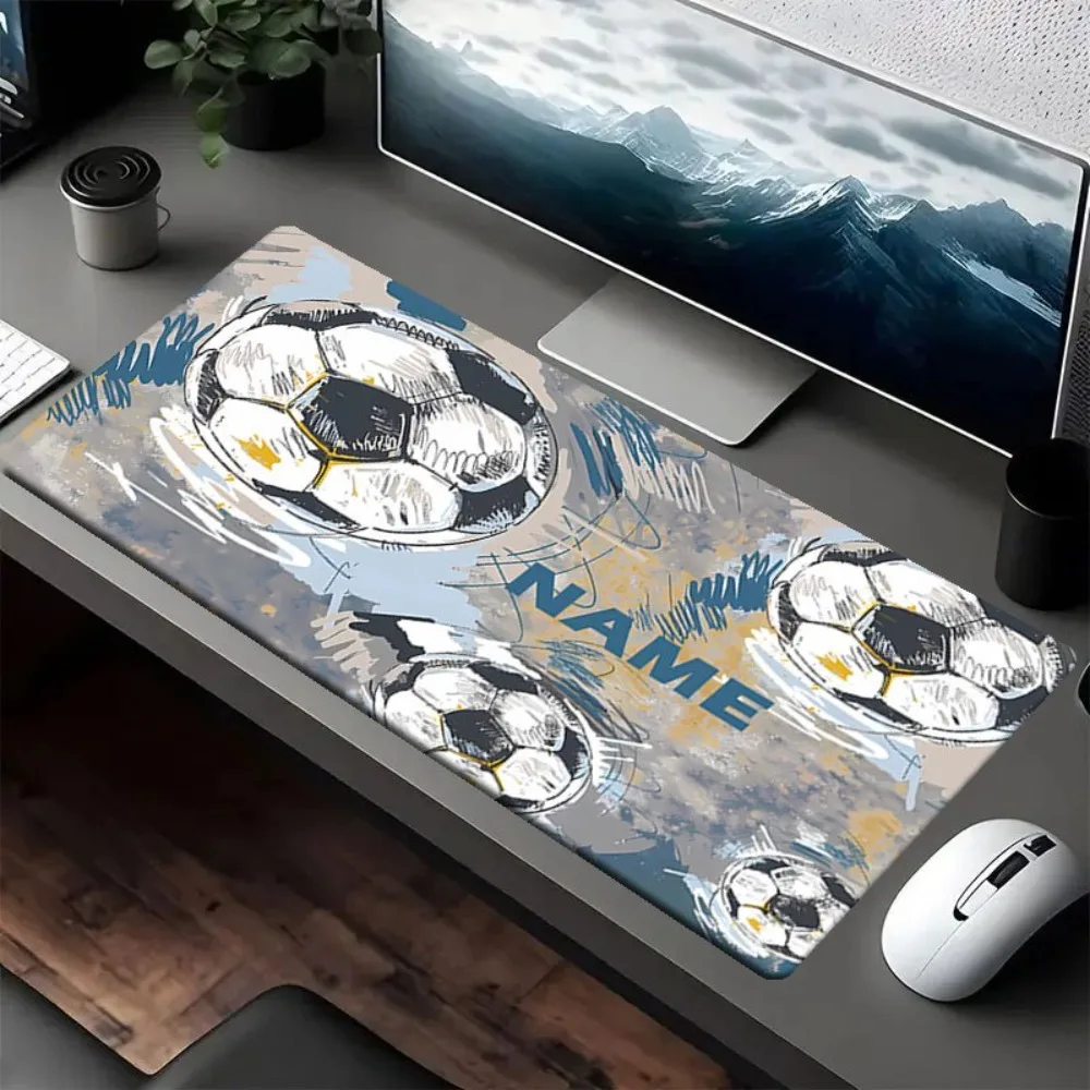 Football Themed Colorful Splash Art Mouse Pad, Non-Slip Rubber Office Home Decor Desk Mat