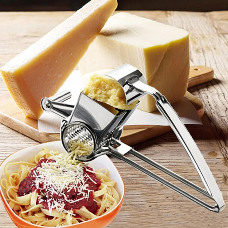 Rotary Cheese Grater for Kitchen with Interchanging Rotary Ultra Sharp Cylinders for Vegetables Parmesan Chocolate