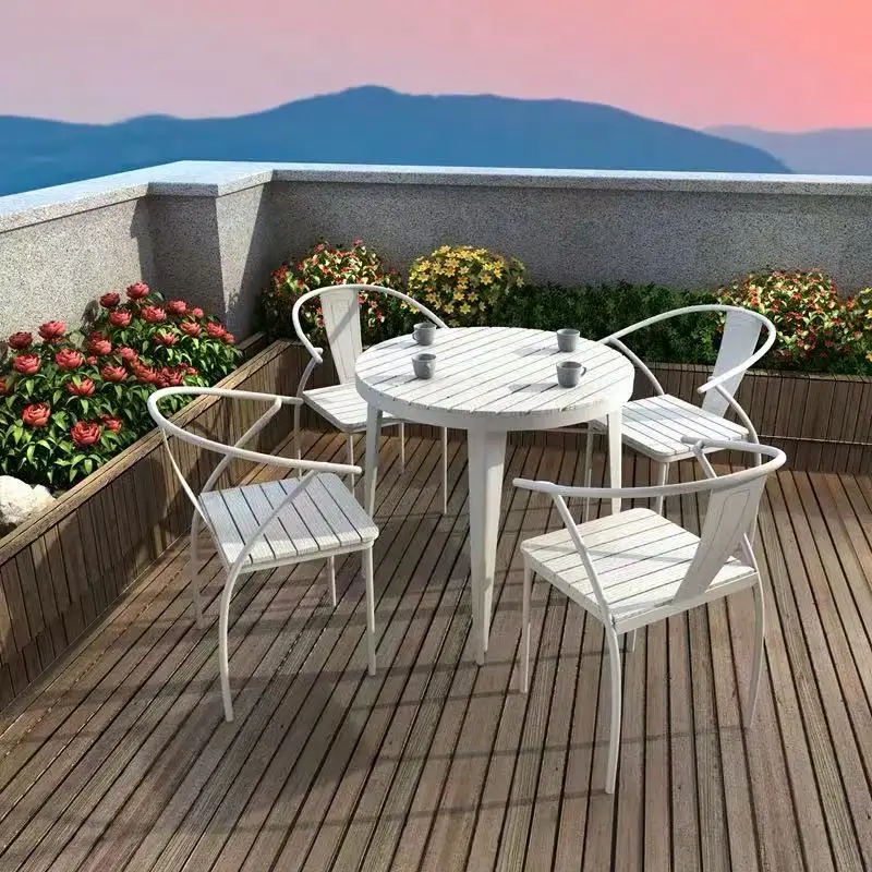 Bequeme Freizeit Gartenmöbel Set hohe Rückenlehne Terrasse Rattan Korb Esszimmer Gartens tuhl
