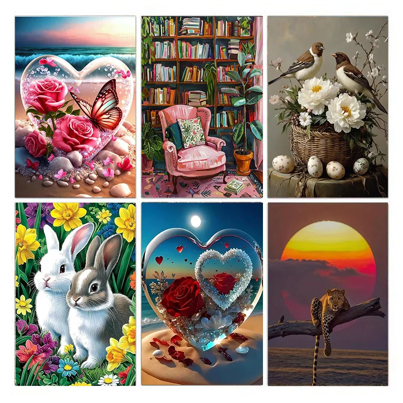 

AB DIY 5D Summer Diamond Painting Set, featuring landscape designs, is suitable for adults and beginners.
