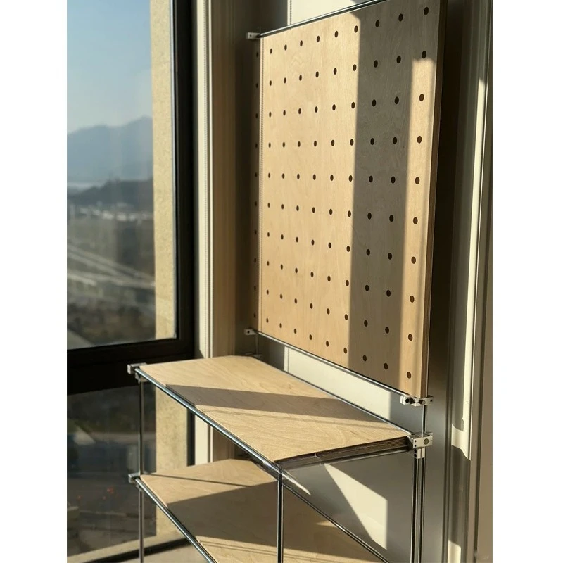 رف ثقب العمود البصري رف عرض منزلي من الفولاذ المقاوم للصدأ رف عرض بسيط لوحة المحيط رف عرض مزخرف #2