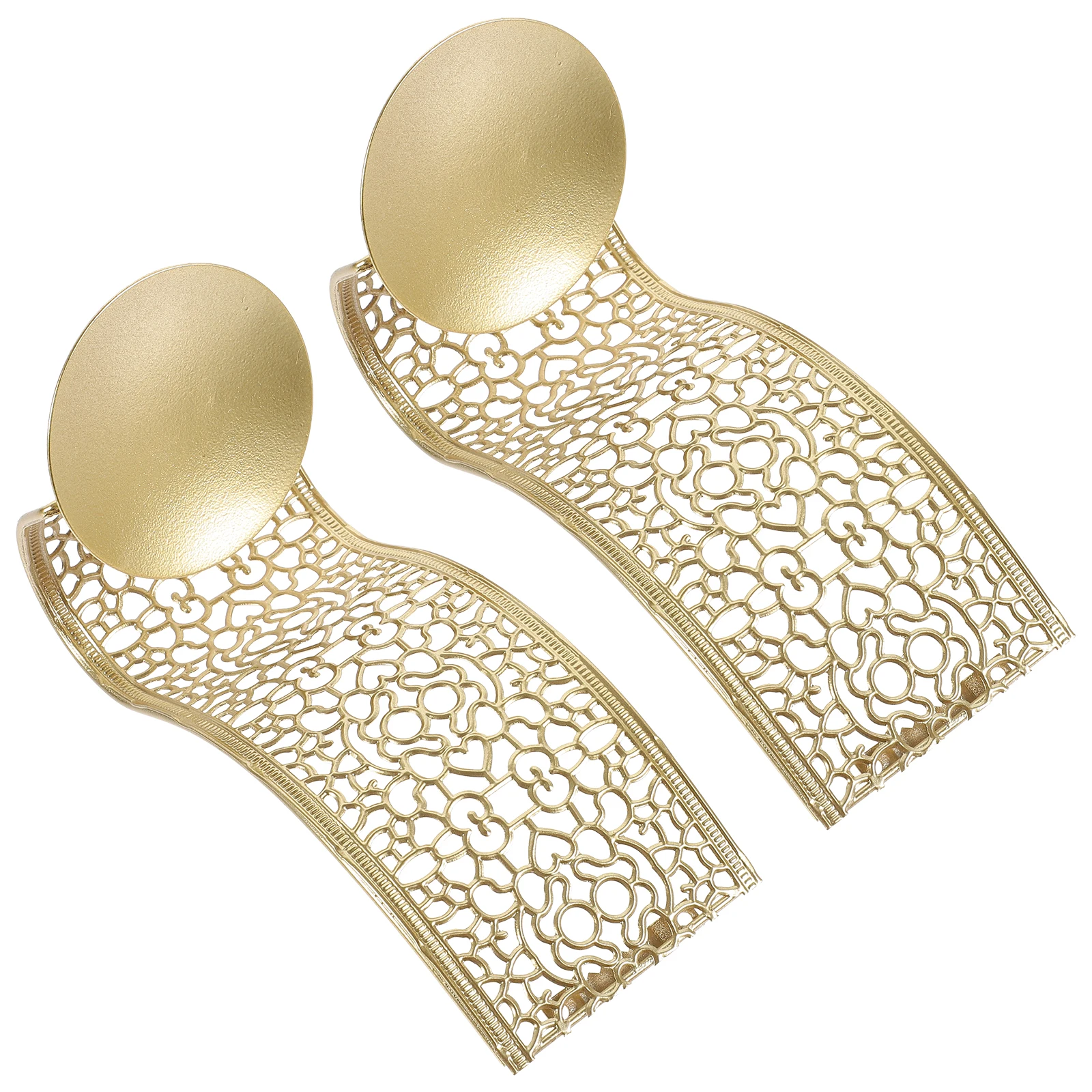

2pcs Golden Leaf Wall Sconce Holder Hollow Decorative Iron Craft Votive Tea Light Stand for Bedroom Living Room Photo