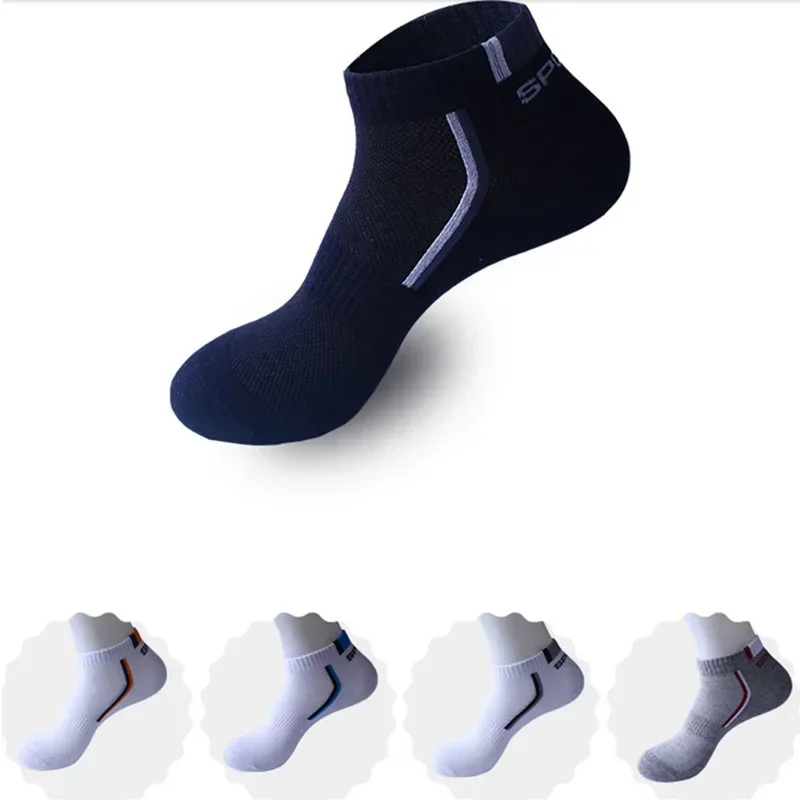 Men Socks Mesh Breathable Short Casual Socks Summer Cotton Sports Socks Absorb Sweat Ankle Basketball Calcetines Hombre Meias