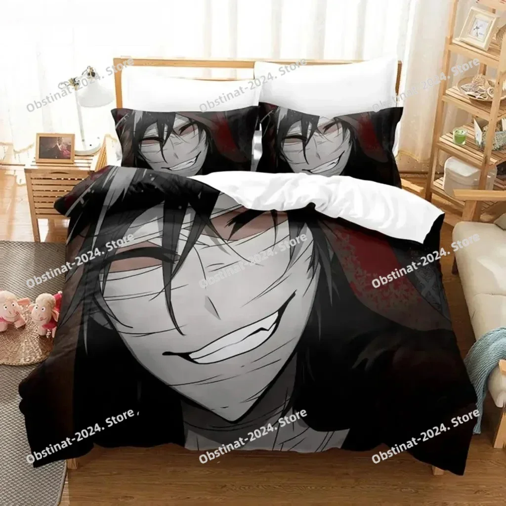 Anime Angels of Death 3D Print Comforter Bedding Set,Duvet Cover Bed Set Quilt Cover Pillowcase,King Queen Size Bedding Set Kid