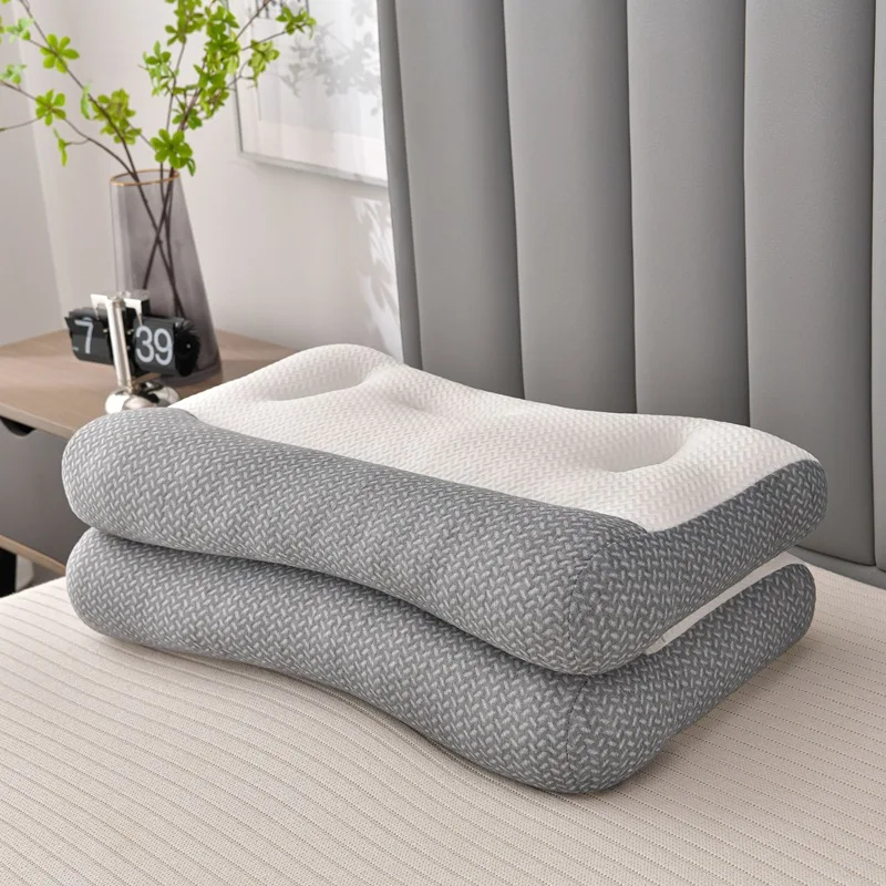 Comfort Neck Pillow High Density Knitted Feather Silk Pillow Ergonomic Single