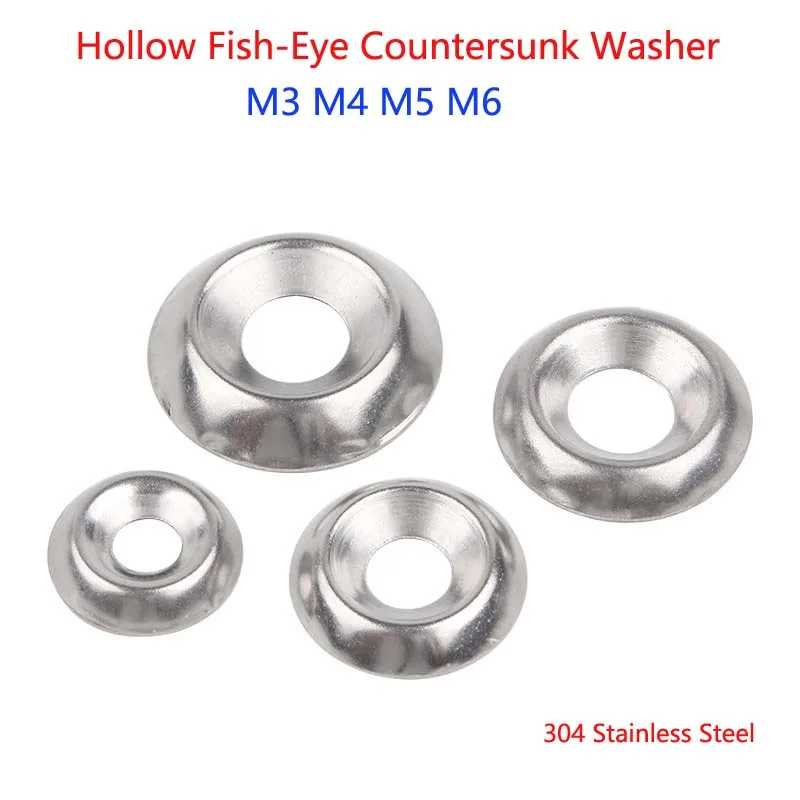 304 Stainless Steel Hollow Fish-Eye Countersunk Washer Male-Female Washer Self-Tapping Screw Decorative Washer M3 M4 M5 M6