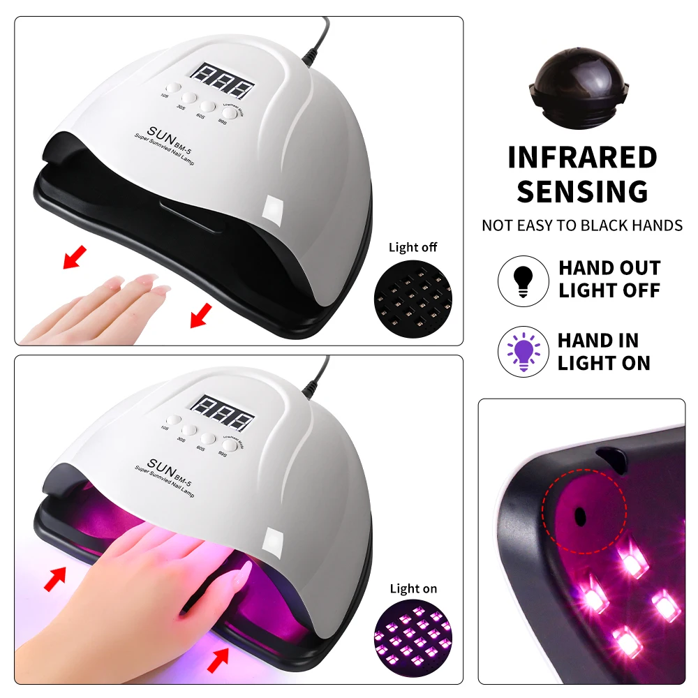 LIMEGIRL Professional UV&LED Nail Lamp with45 Dual Light Source Beads LCD Display Infrared Sensor Manicure Tools Salon Equipment