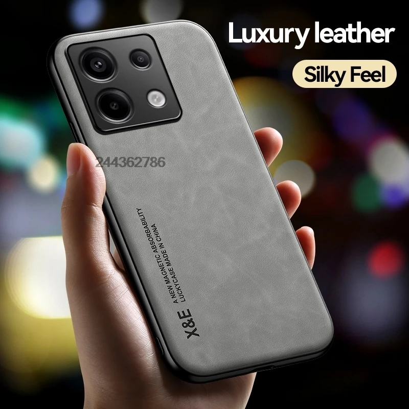 耐衝撃ファッションシリコン磁気レザーケース XIAOMI Redmi Note 13 Pro Plus 4G 5G カメラ保護カバー 携帯電話シェル