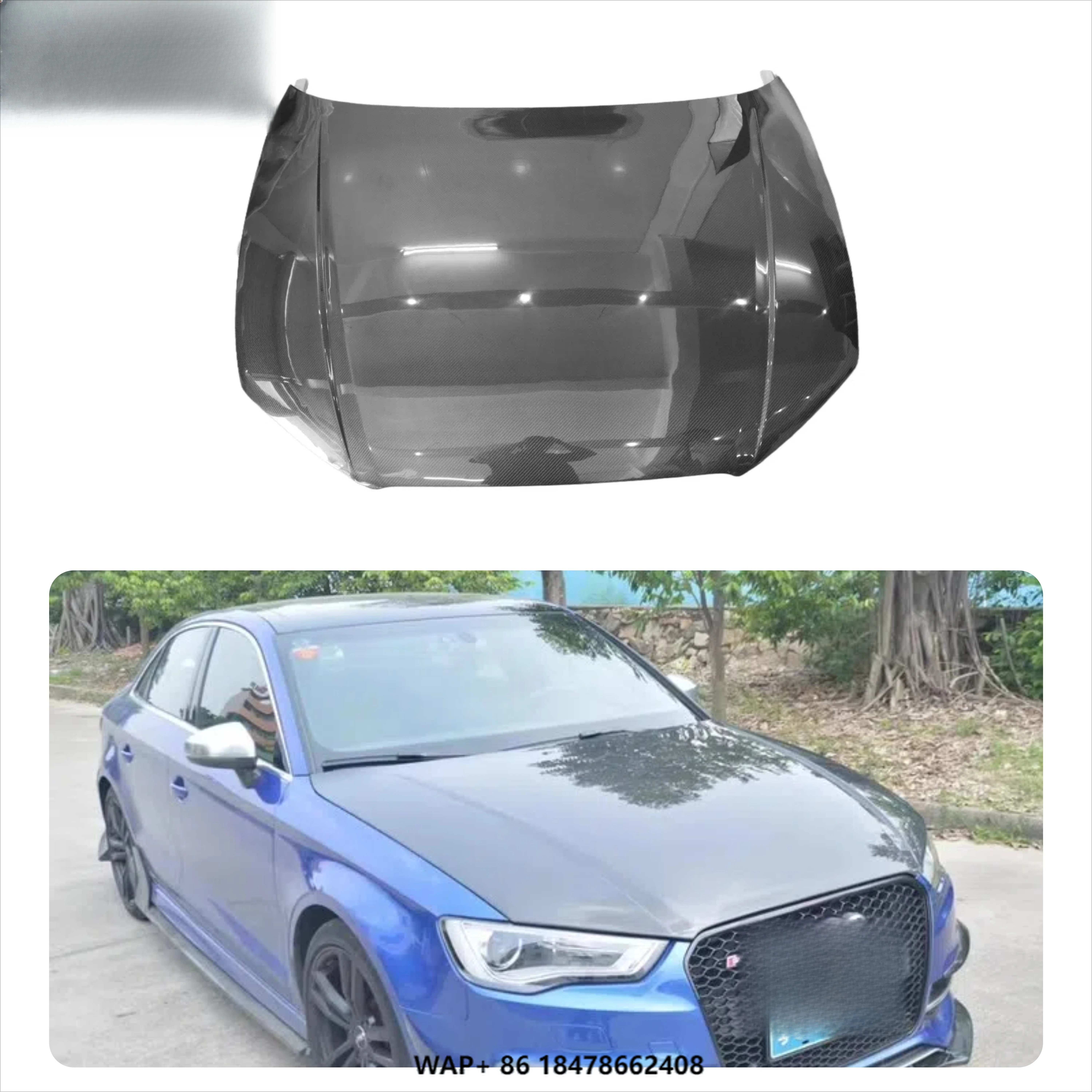 

Hot Selling Retrofit Upgrade Body KIts for A3 S3 8V KASUI Style Engine Hood Brand New Real 3K Carbon Fiber Engine Cover
