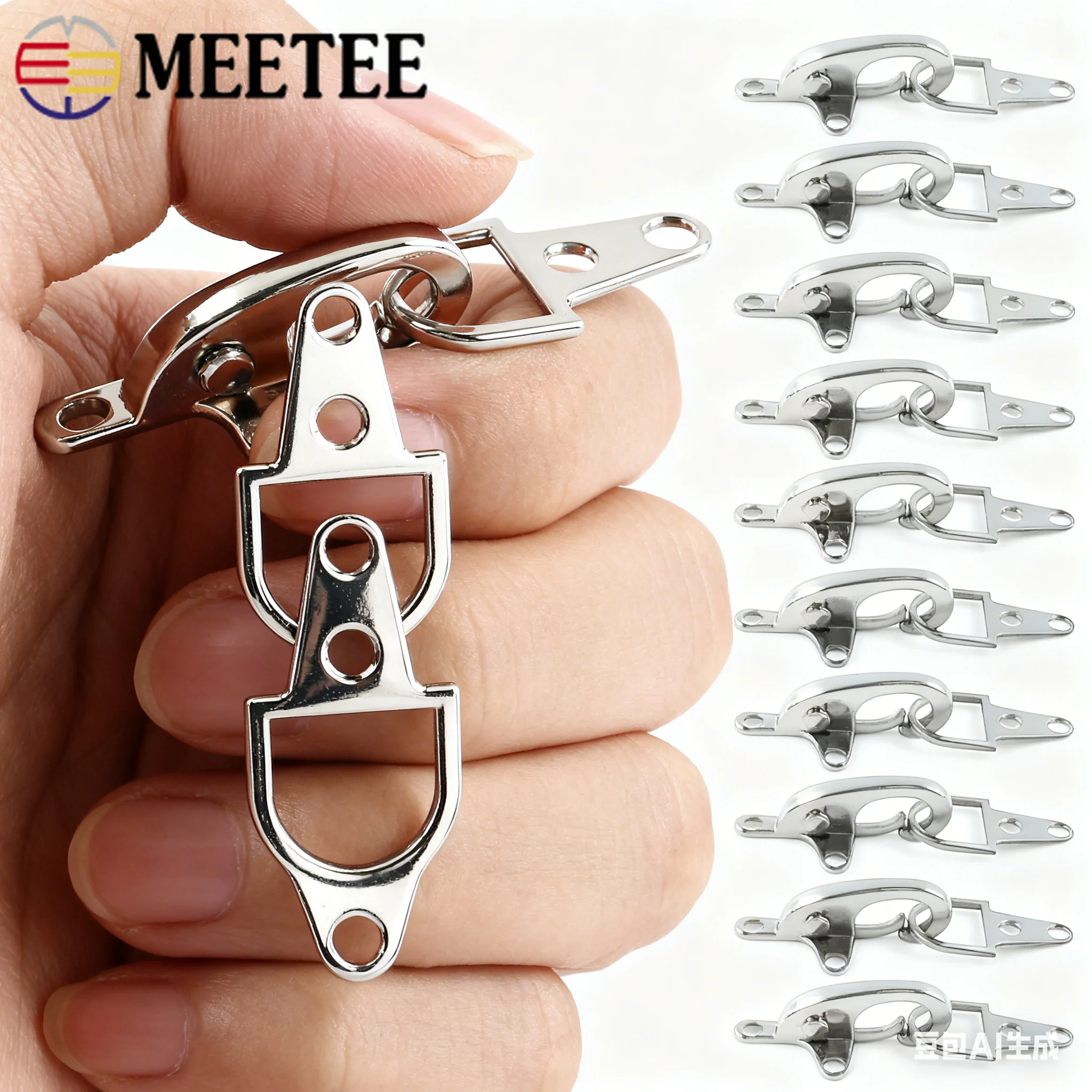 

2/5/10Pcs 4/5/6.5cm Metal Buckles Coat Suit Fastener Hook Pants Jeans Belt Buckle Bags Decor Carabiner Clips Clasp Accessories