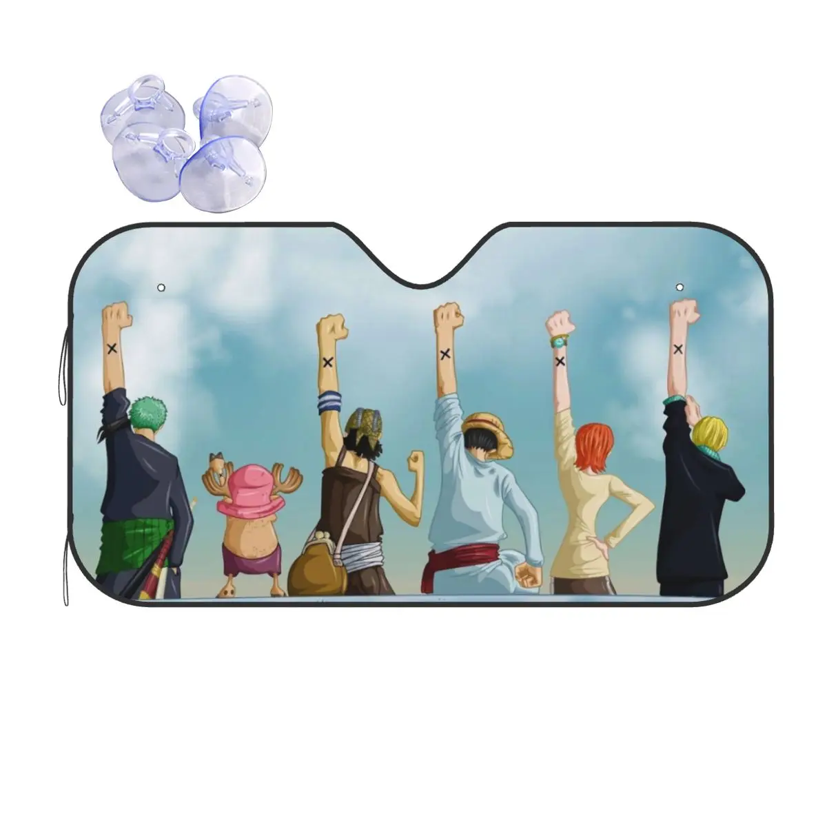 

Luffy Zoro Tony Chopper Anime Sunshade Windscreen Polyester Cover Front Block Window 70x130cm Sunshade Visor Car-covers