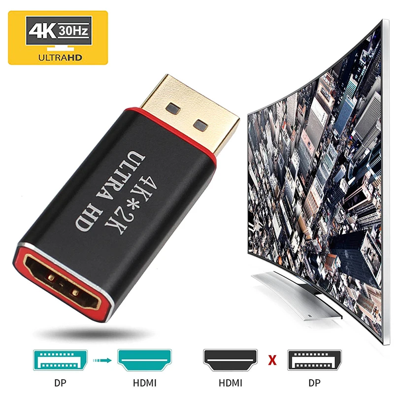 4K Display Port To HDMI Male Female Adapter Converter DisplayPort DP To HDMI