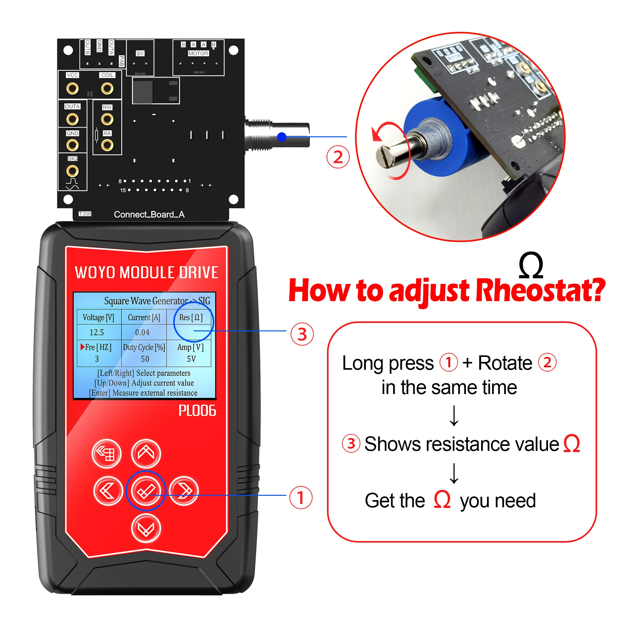 WOYO PL006 Auto Ignition Coil Test 12V Injector Solenoid Valve Stepper Motor Detector, Fault Detect Drive Simulator