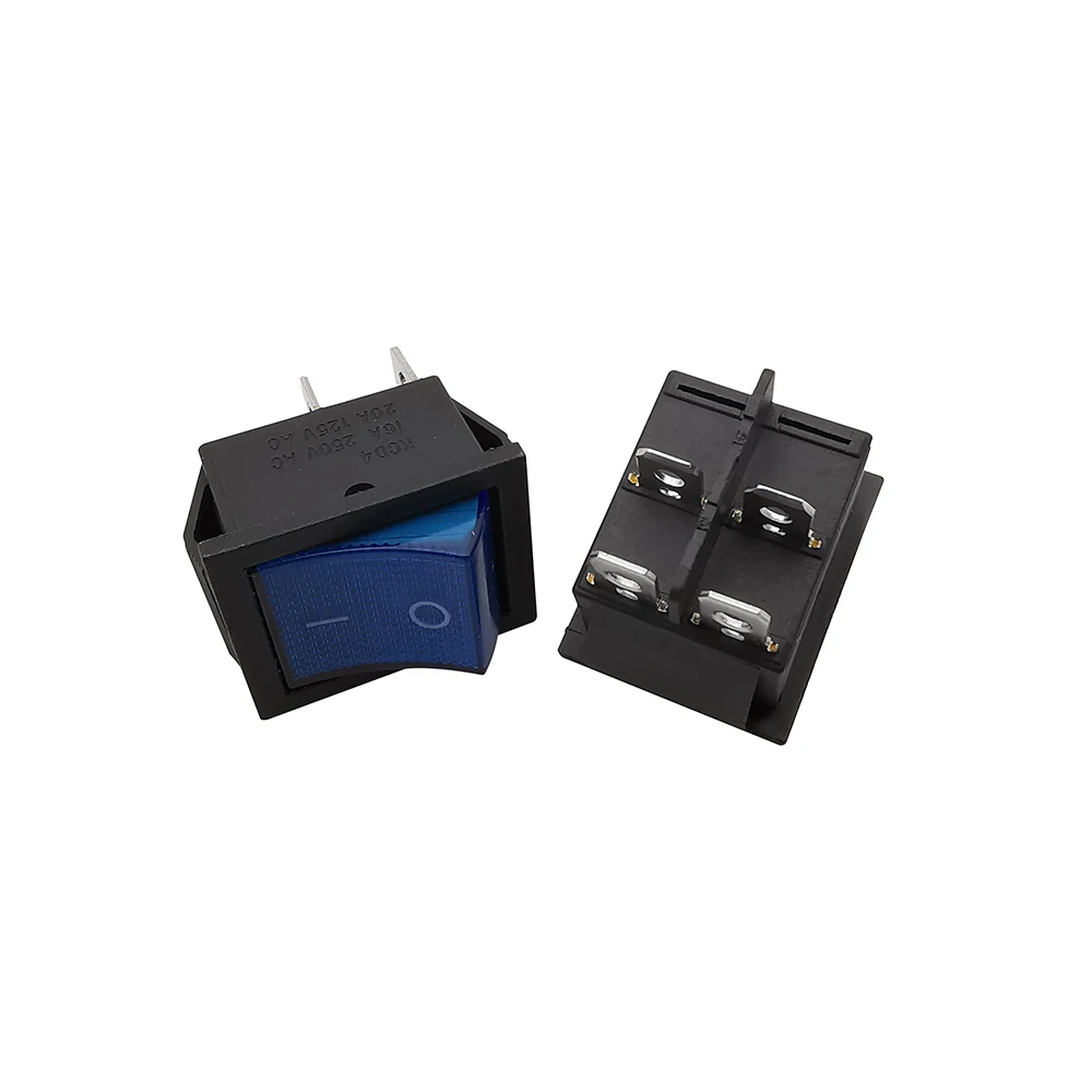 1Pcs KCD4 Latching Rocker Button Switch With Light Power 4 Pin 6 Pin 16A 250VAC 20A 125VAC ON-OFF / ON-OFF-ON 31x25mm