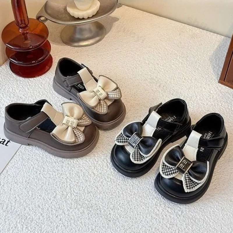 

2025 Autumn Children's Fashion Bow Casual Versatile Princess Shoes Girl's Soft Soled Comfortable Versatile Low Top Single Shoes