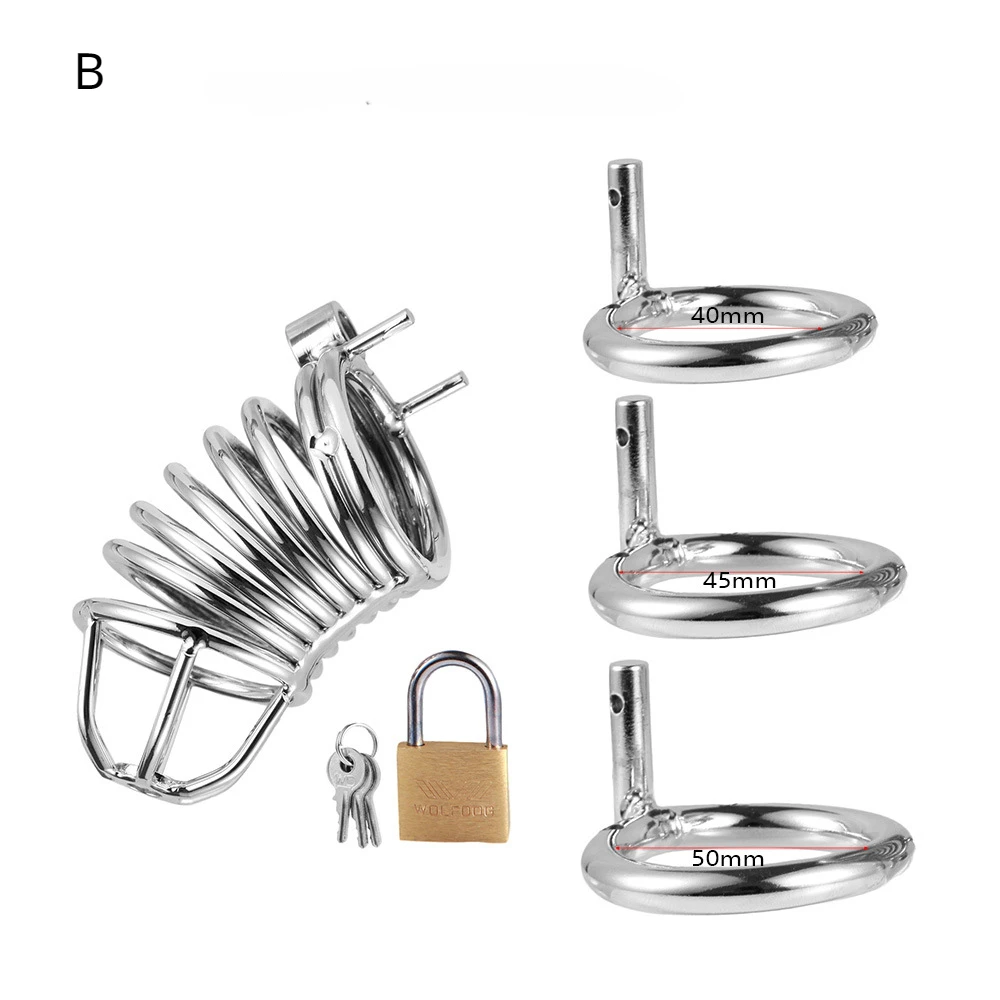 Big Metal Cock Cage CB Male Chastity Cage Sex Toys for Men Rise of Loyalty Penis Ring Lock Wearable Chastity Lock Erotic Bondage