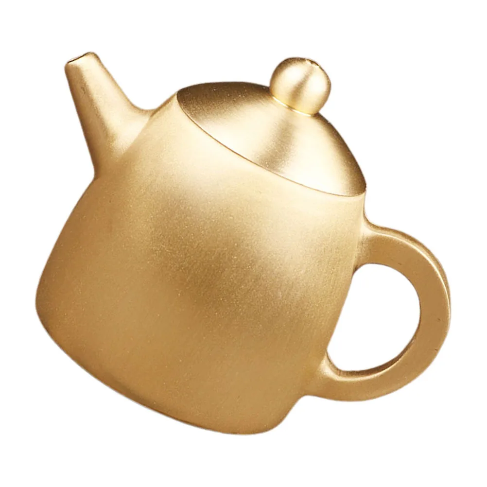 

Mini Brass Teapot Meticulous Craftsmanship Home Office Decor Miniature Kitchen Accessory Dollhouse Model Accessories