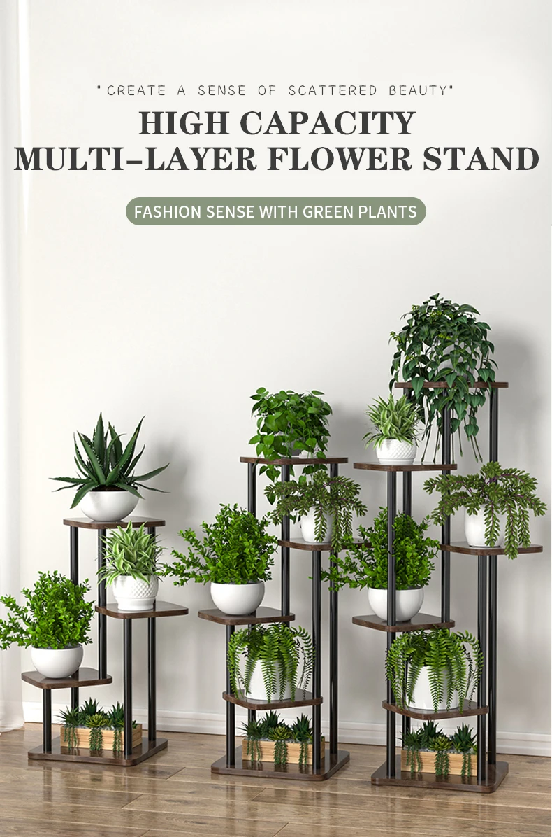 Flower Stand Rack Storage Shelf Iron Plant Holder Home Garden Flower Pot Organizer Living Room Balcony Storage Rack Shelves