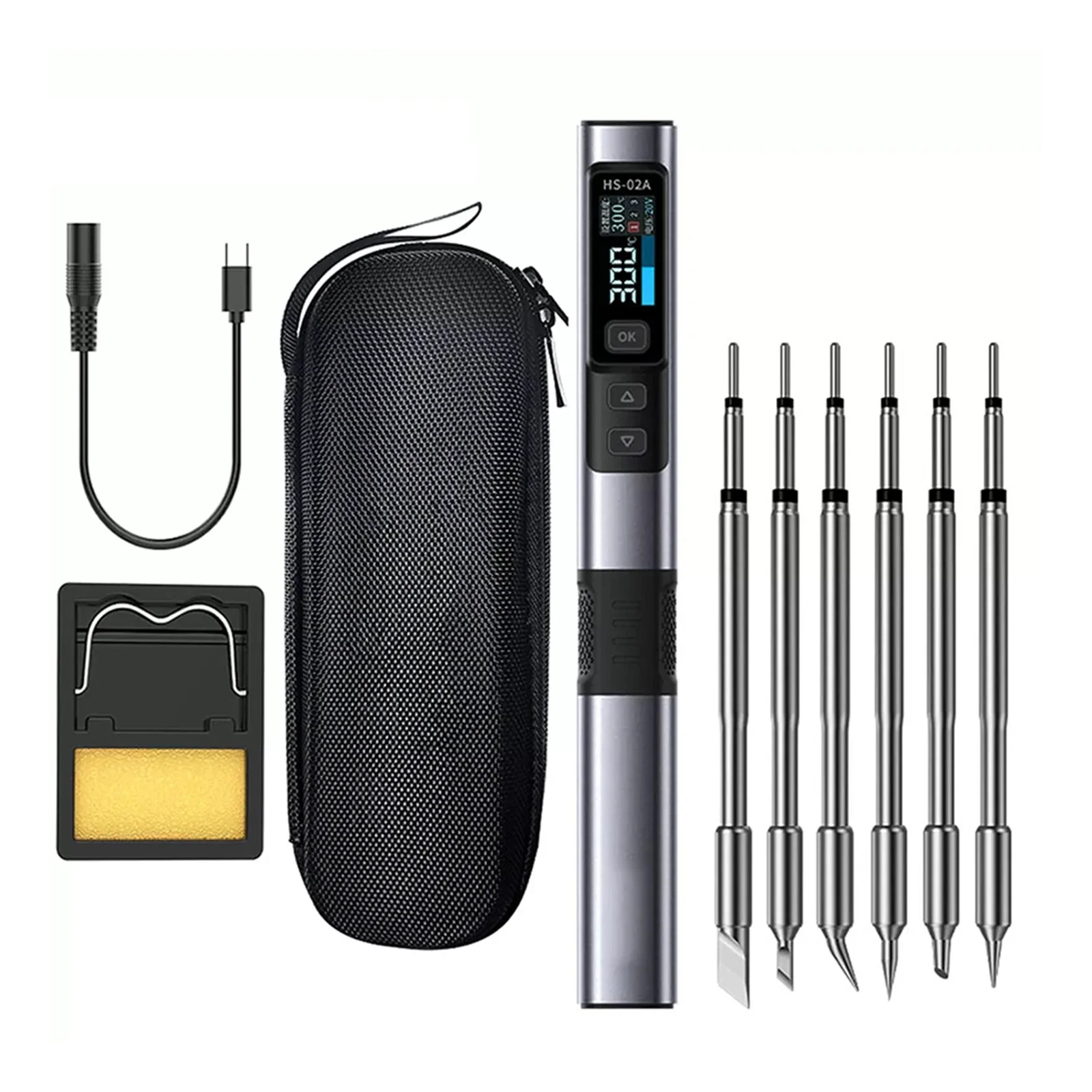 Quick Heating Back to Temperature HS02A Electric Soldering Iron PD 100W Kit for FNIRSI Multi Protocol Power Supply