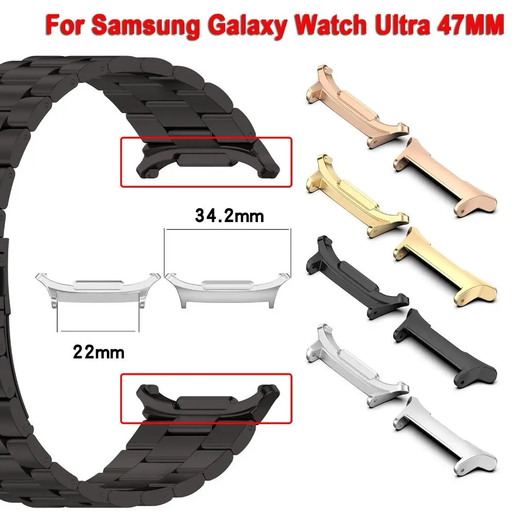 2Pcs Metal Strap Adapter Wristband Watchband Watchband Connector 22MM Smart Watch for Samsung Galaxy Watch Ultra 47mm