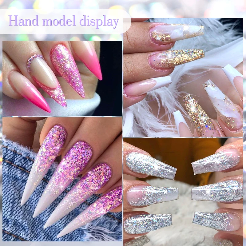 Mtssii 7ml Silber Glitter Pailletten Gel Nagellack glänzend funkelnd semi permanent einweichen Basis Dec klack Nail Art Gel Lack