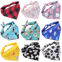 Bandanas triangulares para perros pequeños, medianos y grandes, bufanda con patrón de animales, Baberos suaves ajustables, accesorios para mascotas