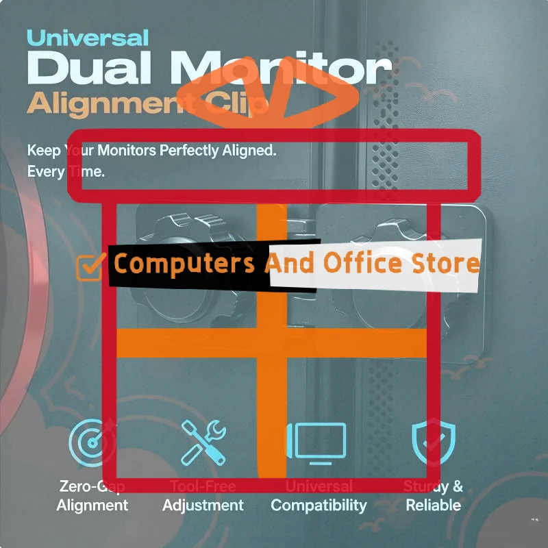 Universal Dual Monitor Alignment Clip Tool-Free Screen Connector Zero Gap Fixer Bracket Double-Sided Adhesive Mount Game Office
