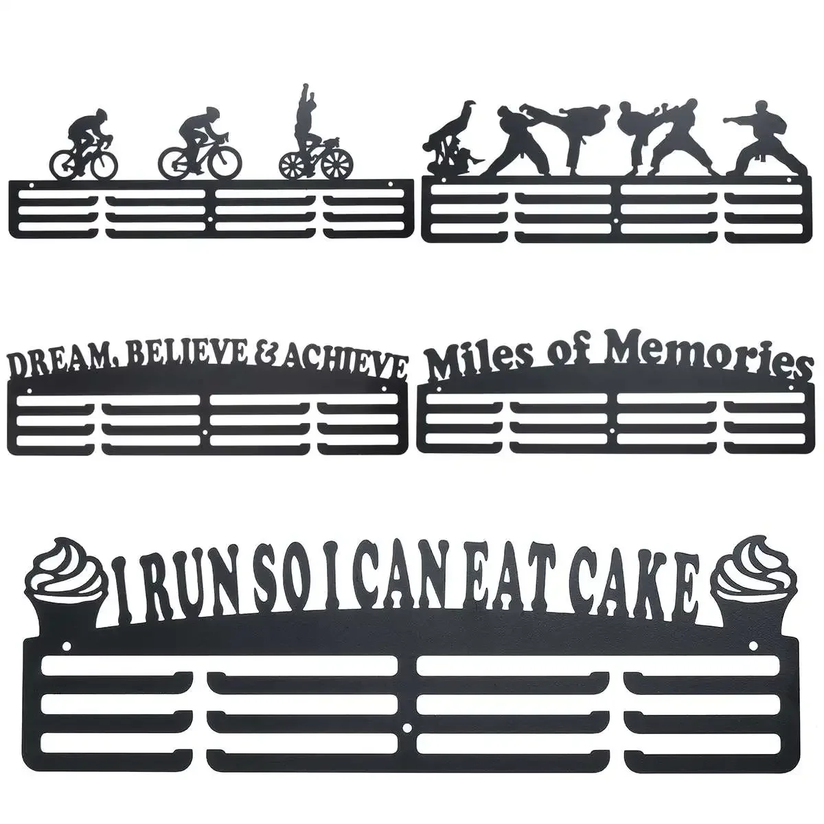 5 Styles Sports Medal Rack Medal Hanger Display Rack Running Swimming Gymnastics Dance Triathlon 30x12cm