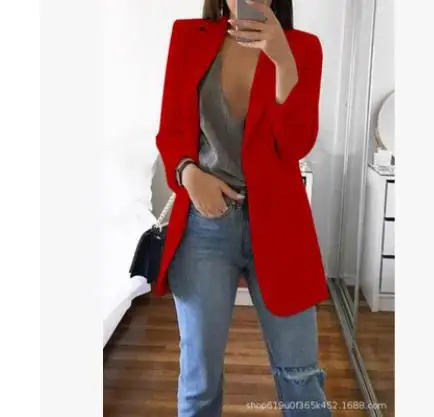 2026 Women's New Fashion Trend High Quality Versatile Solid Color Comfortable Temperament Lapel Slim Cardigan Blazer for Women