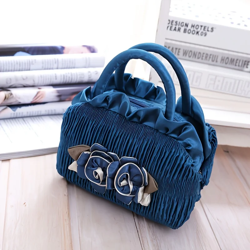 Creative new ladies handbag mother key tide Korean women\'s bag cloth lace bag pure colour zip bag