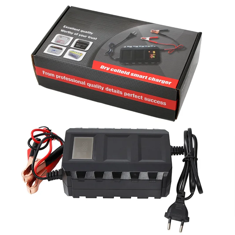 12V 20A Car Battery Charger for Car Motocycle Truck Lead-acid AGM Deep Cycle GEL Dry Battery Charge Pulse Repair LCD Display