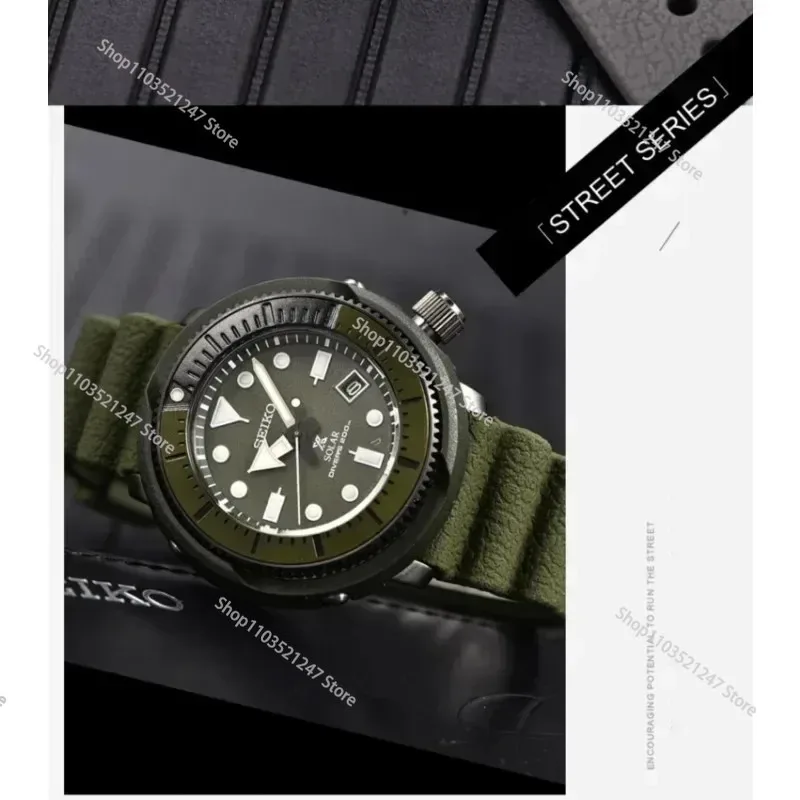 ساعة يد ميكانيكية من SEIKO-Men مع حزام سيليكون ، قرص مضيء ، تقويم ، موضة ، أصلي ، تخفيضات كبيرة ، SNE537