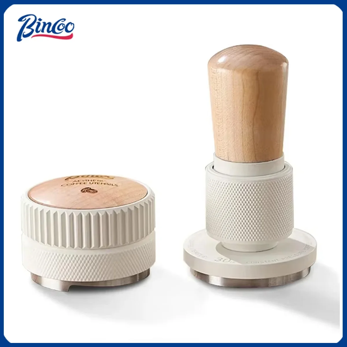 

Набор тамперов для эспрессо Bincoo, 30 фунтов — универсальный инструмент для кофе постоянного давления 51/58 мм с выравнивающей основой и аксессуарами