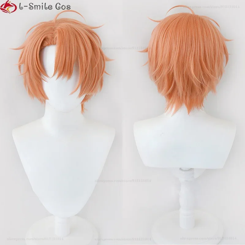 Anime IDOLiSH7 Izumi Mitsuki Cosplay Wig Short Light Orange Synthetic Hair Halloween Party Cosplay Wigs + Wig Cap